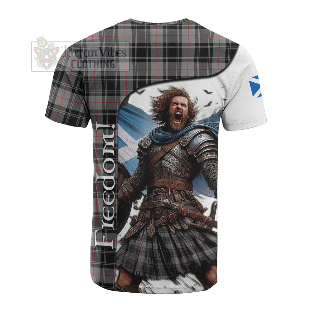 Tartan Vibes Clothing Moffat Crest Tartan Cotton T-shirt Inspired by the Freedom of Scottish Warrior