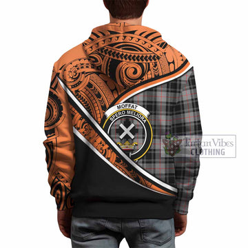 Moffat Crest Tartan Hoodie with Polynesian Vibes Style - Orange Version