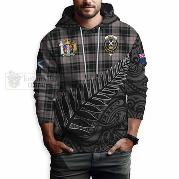 Moffat Crest Tartan Hoodie with New Zealand Silver Fern Half Style