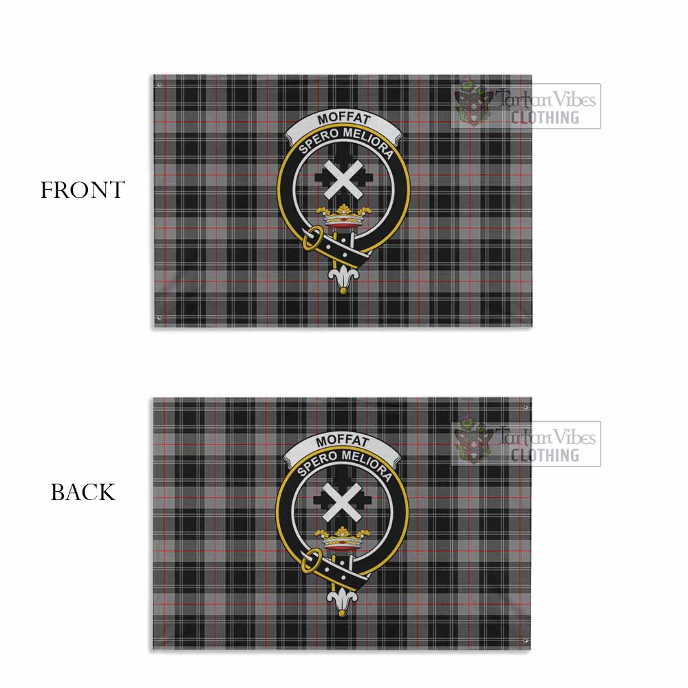 Tartan Vibes Clothing Moffat Tartan House Flag with Family Crest