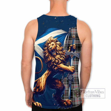 Moffat Tartan Family Crest Men's Tank Top with Scottish Majestic Lion