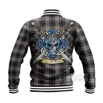 Moffat Tartan Baseball Jacket with Family Crest Celtic Skull Style