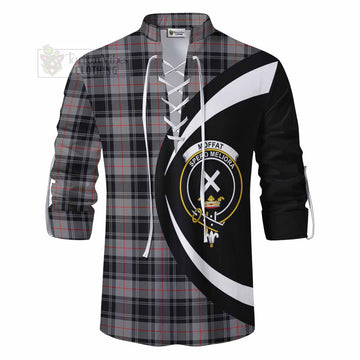 Moffat Tartan Ghillie Kilt Shirt with Family Crest Circle Style