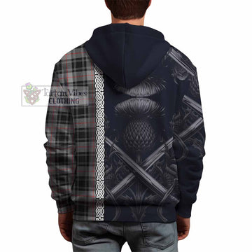 Moffat Tartan Hoodie with Family Crest Cross Sword Thistle Celtic Vibes