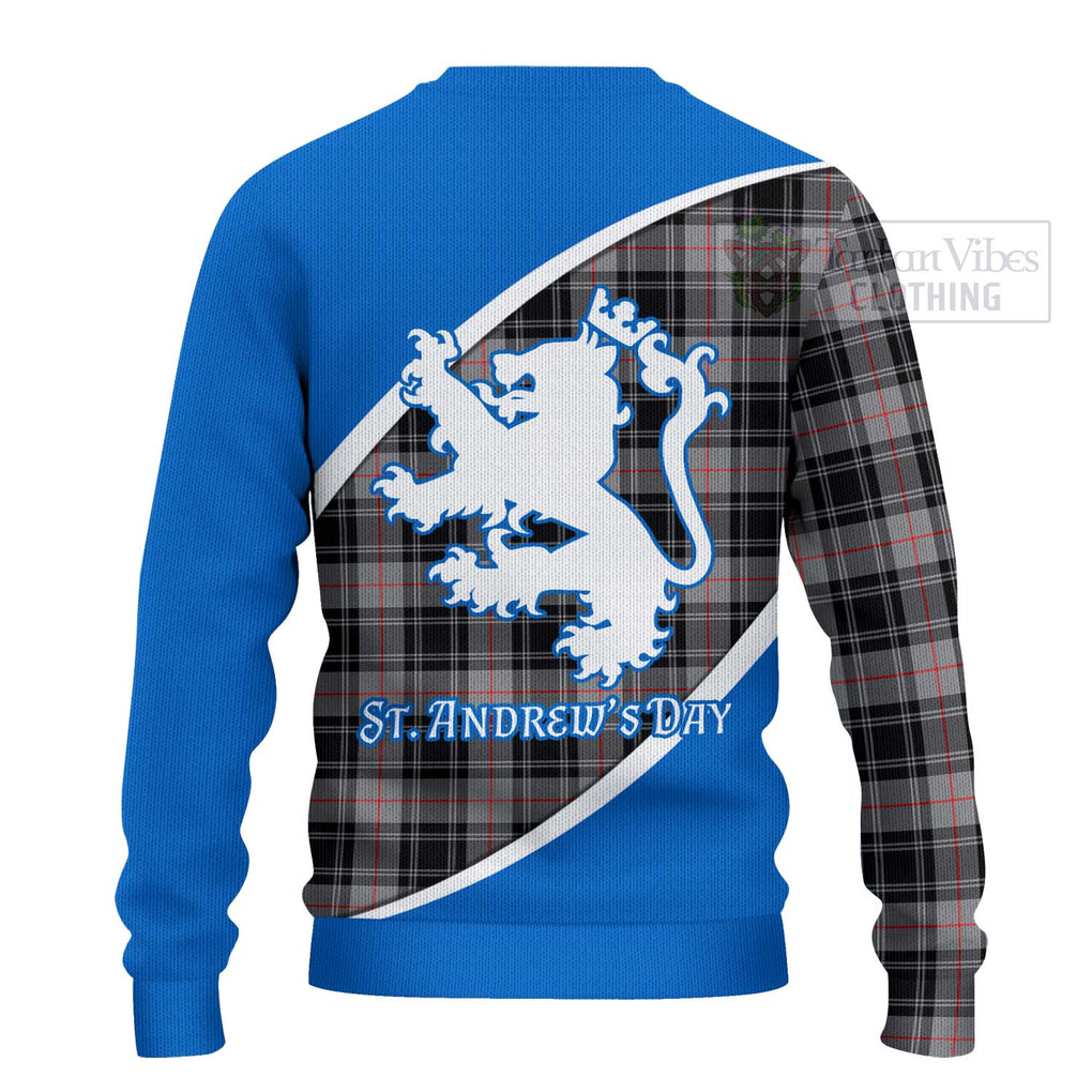 Tartan Vibes Clothing Moffat Family Crest Tartan Knitted Sweater Celebrate Saint Andrew's Day in Style