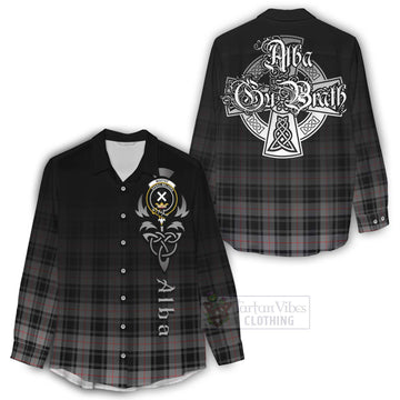 Moffat Tartan Women's Casual Shirt Featuring Alba Gu Brath Family Crest Celtic Inspired