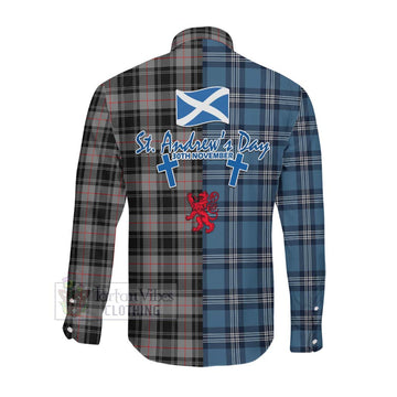 Moffat Tartan Long Sleeve Button Shirt Happy St. Andrew's Day Half Tartan Style