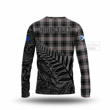 Moffat Crest Tartan Long Sleeve T-Shirt with New Zealand Silver Fern Half Style