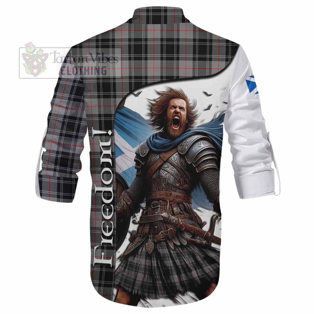 Tartan Vibes Clothing Moffat Crest Tartan Ghillie Kilt Shirt Inspired by the Freedom of Scottish Warrior