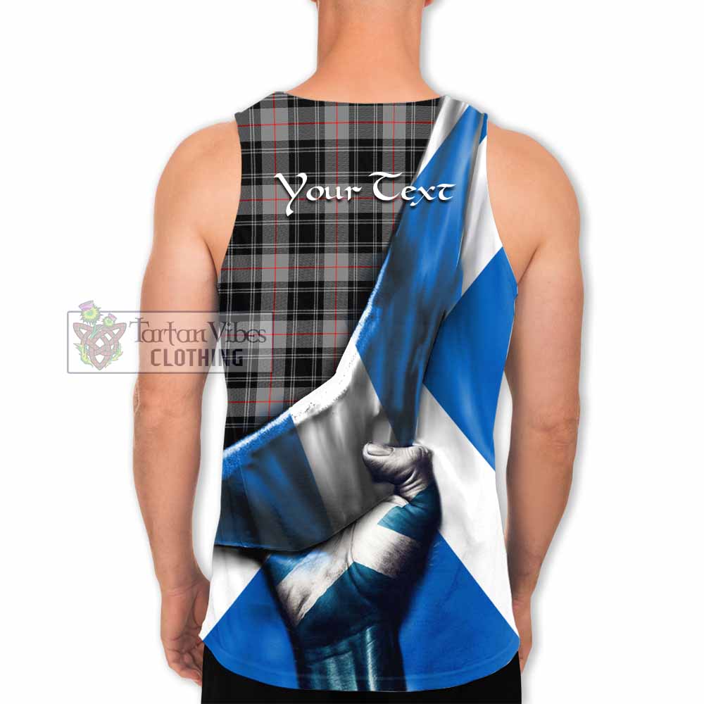 Tartan Vibes Clothing Moffat Tartan Men's Tank Top with Family Crest Scotland Patriotic Style