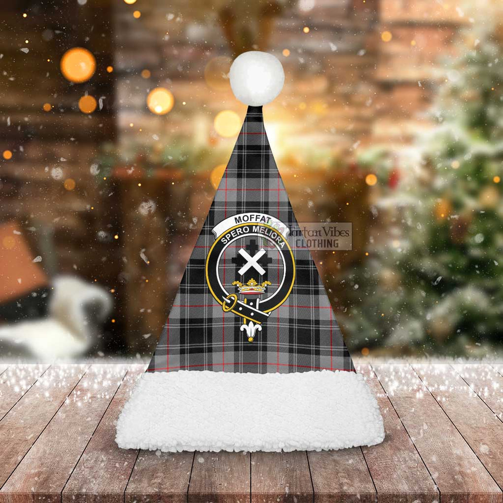 Tartan Vibes Clothing Moffat Tartan Christmas Santa Hats with Family Crest