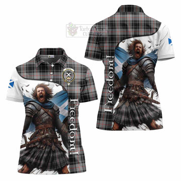 Moffat Crest Tartan Women's Polo Shirt Inspired by the Freedom of Scottish Warrior