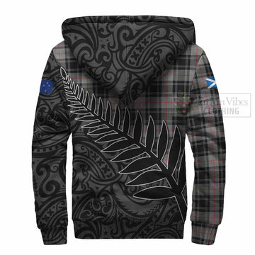 Moffat Crest Tartan Sherpa Hoodie with New Zealand Silver Fern Half Style