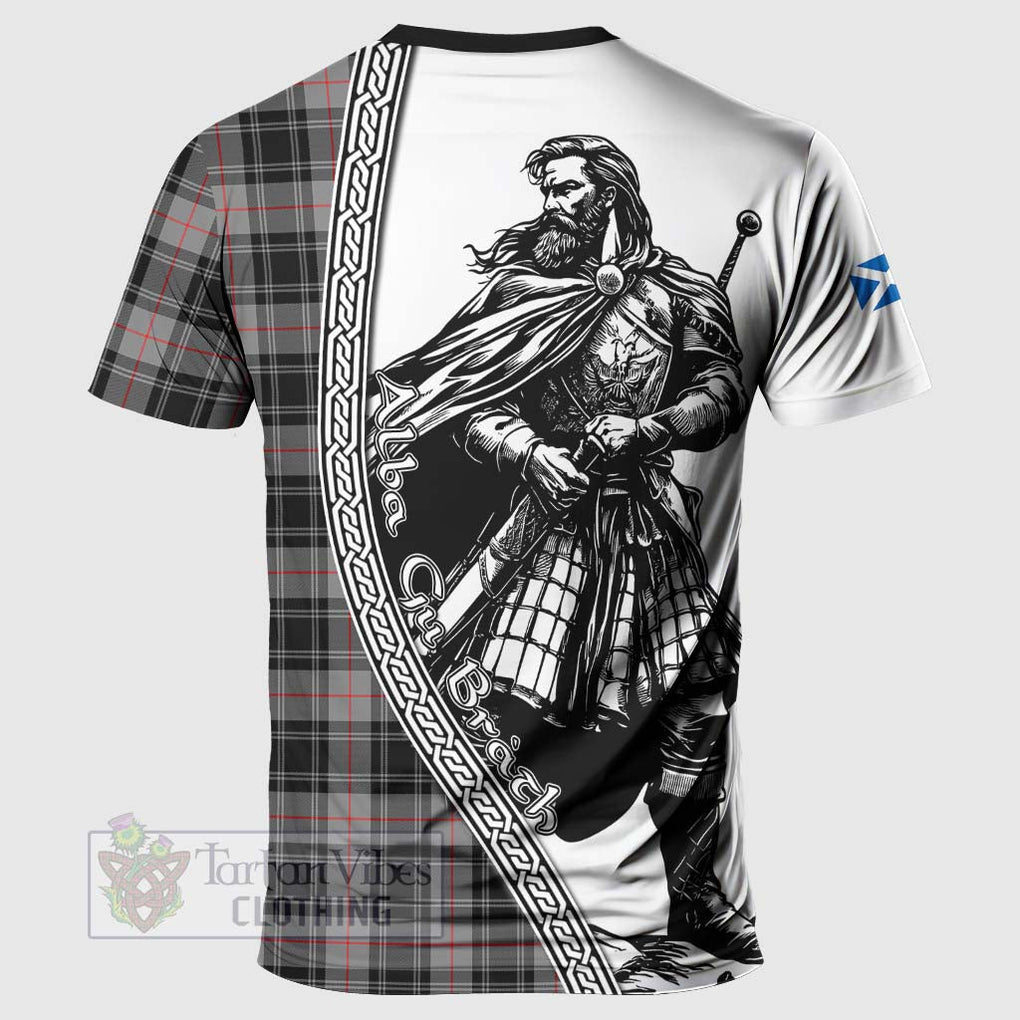 Tartan Vibes Clothing Moffat Tartan Clan Crest T-Shirt with Highlander Warrior Celtic Style