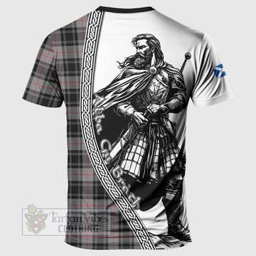 Moffat Tartan Clan Crest T-Shirt with Highlander Warrior Celtic Style