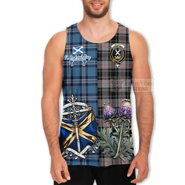 Moffat Tartan Men's Tank Top Happy St. Andrew's Day Half Tartan Style