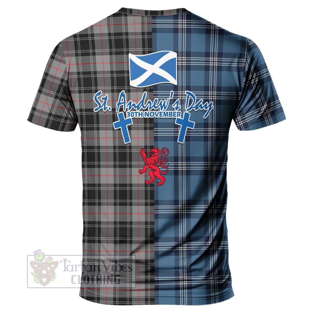 Tartan Vibes Clothing Moffat Tartan T-Shirt Happy St. Andrew's Day Half Tartan Style