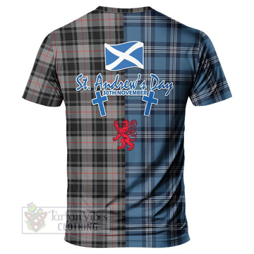 Moffat Tartan T-Shirt Happy St. Andrew's Day Half Tartan Style