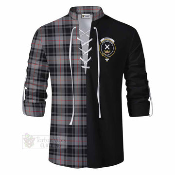 Moffat Tartan Ghillie Kilt Shirt with Family Crest and Half Of Me Style