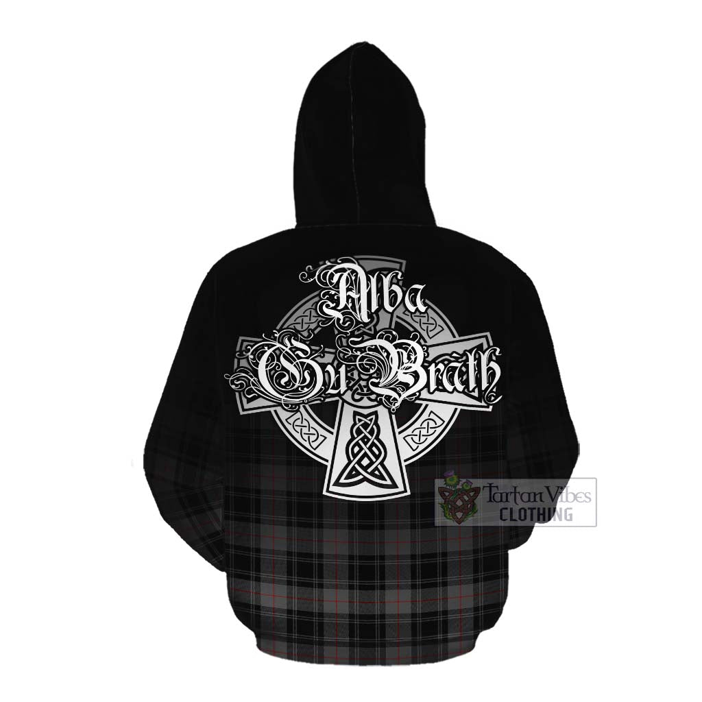 Tartan Vibes Clothing Moffat Tartan Cotton Hoodie Featuring Alba Gu Brath Family Crest Celtic Inspired