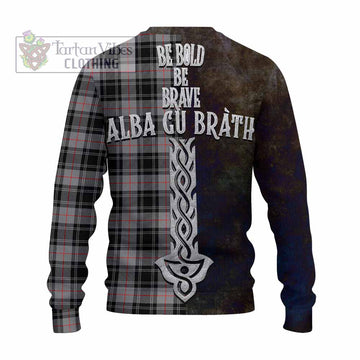 Moffat Tartan Family Crest Knitted Sweater Alba Gu Brath Be Brave Lion Ancient Style - Tartan Vibes Clothing