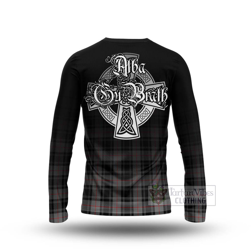 Tartan Vibes Clothing Moffat Tartan Long Sleeve T-Shirt Featuring Alba Gu Brath Family Crest Celtic Inspired