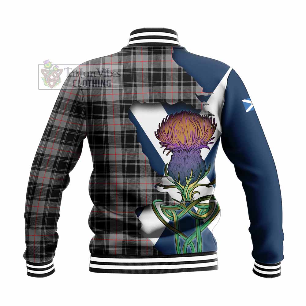 Moffat Tartan Family Crest Baseball Jacket Scottish Thistle Celtic Inspired - Tartan Vibes Clothing
