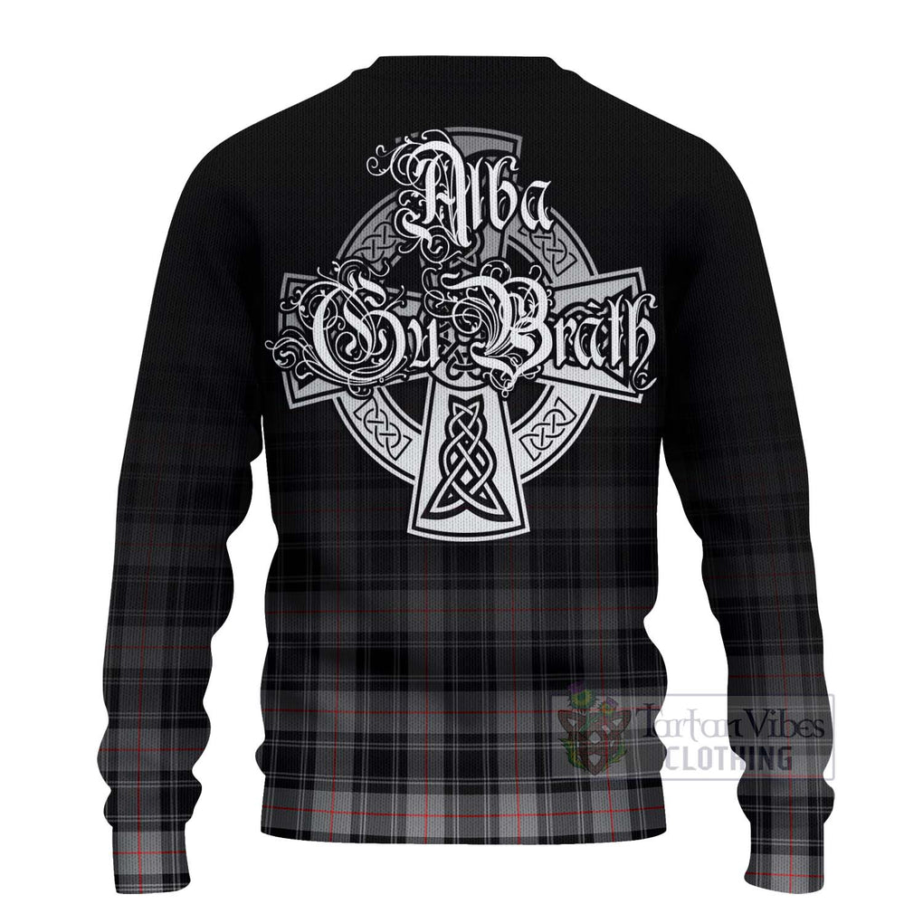 Tartan Vibes Clothing Moffat Tartan Knitted Sweater Featuring Alba Gu Brath Family Crest Celtic Inspired