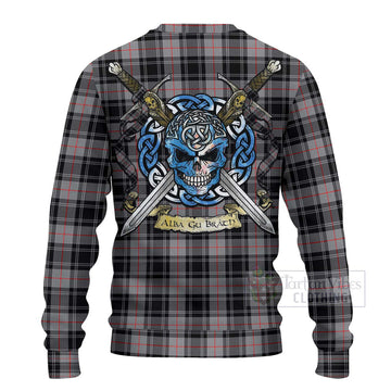 Moffat Tartan Ugly Sweater with Family Crest Celtic Skull Style