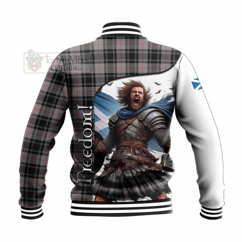 Tartan Vibes Clothing Moffat Crest Tartan Baseball Jacket Inspired by the Freedom of Scottish Warrior