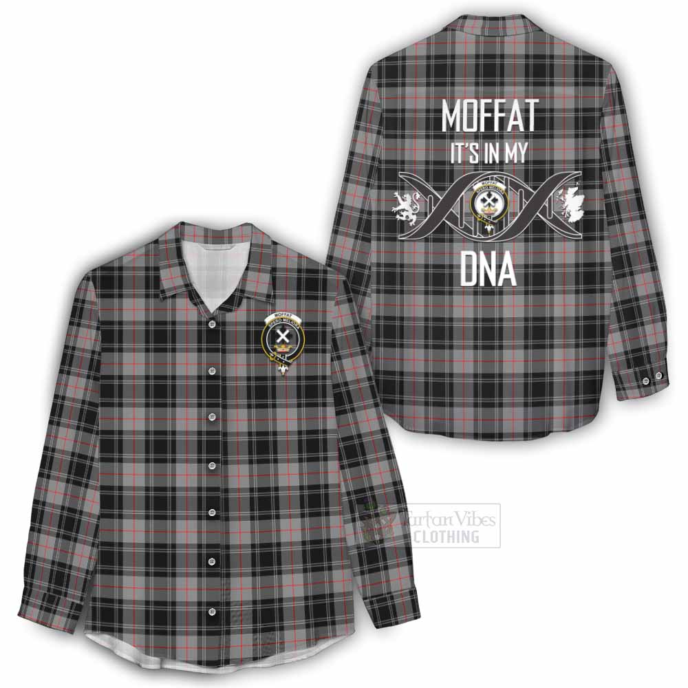 Tartan Vibes Clothing Moffat Tartan Women's Casual Shirt with Family Crest DNA In Me Style