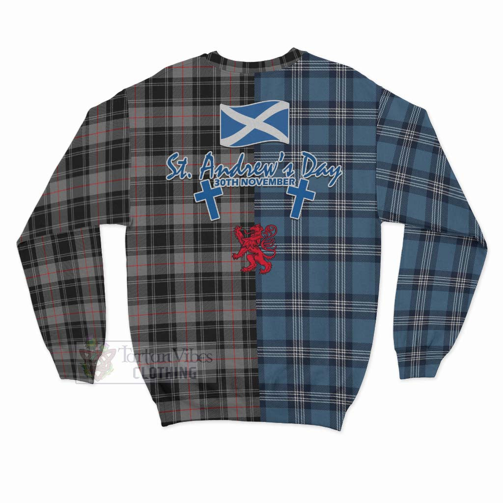 Tartan Vibes Clothing Moffat Tartan Sweatshirt Happy St. Andrew's Day Half Tartan Style