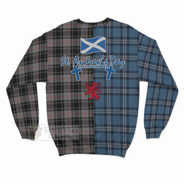 Moffat Tartan Sweatshirt Happy St. Andrew's Day Half Tartan Style