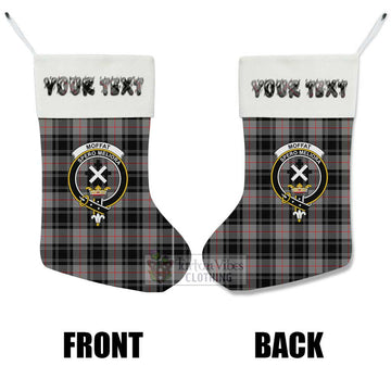 Moffat Tartan Family Crest Christmas Stocking with Personalized Text