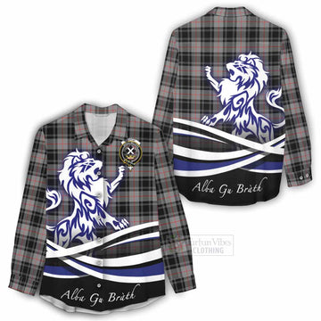 Moffat Tartan Women's Casual Shirt with Alba Gu Brath Regal Lion Emblem