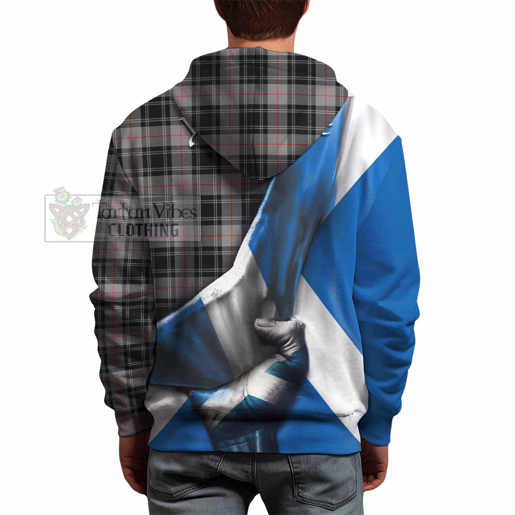 Tartan Vibes Clothing Moffat Tartan Hoodie with Family Crest Scotland Patriotic Style