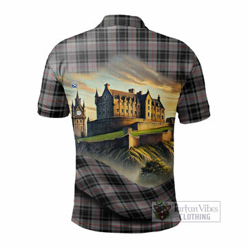 Moffat Tartan Family Crest Polo Shirt with Scottish Ancient Castle Style - Tartan Vibes Clothing