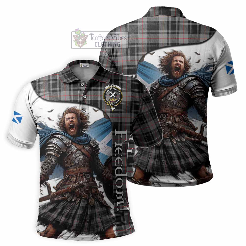 Tartan Vibes Clothing Moffat Crest Tartan Polo Shirt Inspired by the Freedom of Scottish Warrior