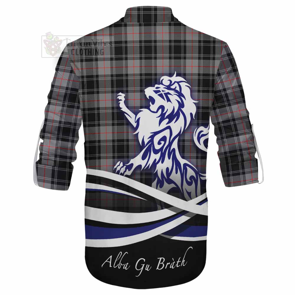 Tartan Vibes Clothing Moffat Tartan Ghillie Kilt Shirt with Alba Gu Brath Regal Lion Emblem