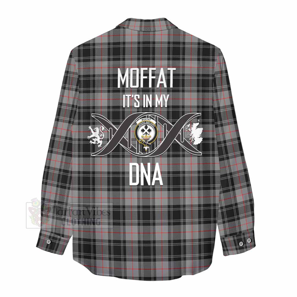 Tartan Vibes Clothing Moffat Tartan Women's Casual Shirt with Family Crest DNA In Me Style