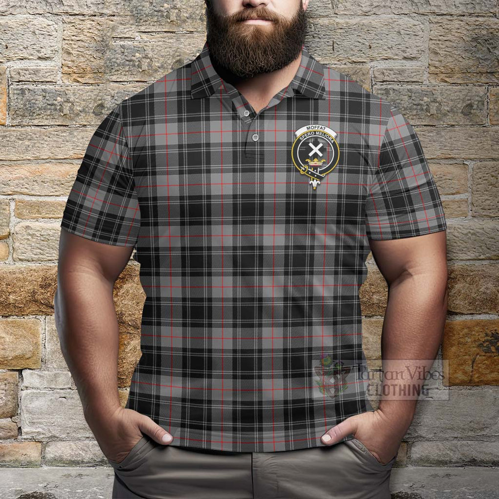 Tartan Vibes Clothing Moffat Tartan Polo Shirt with Family Crest Celtic Skull Style