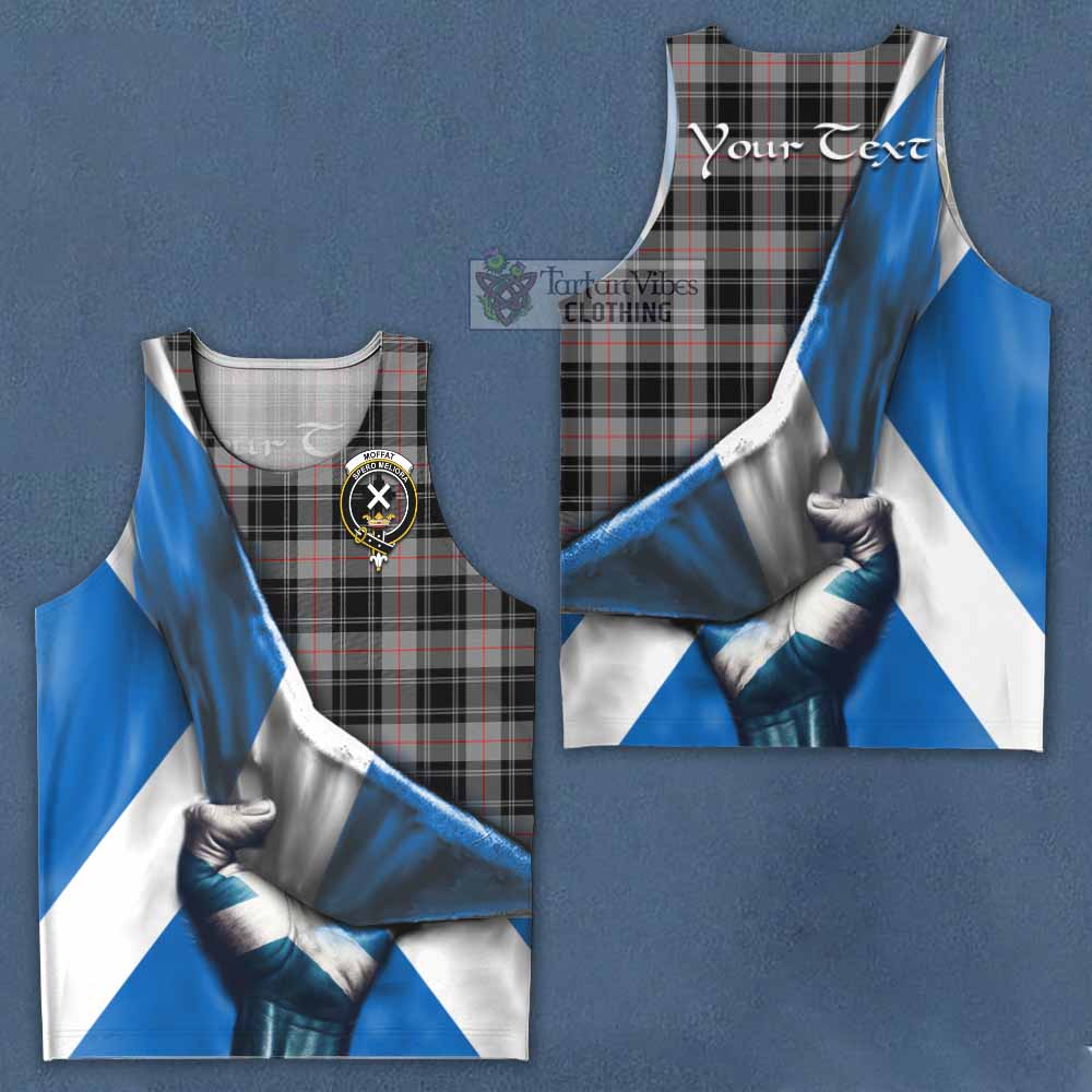 Tartan Vibes Clothing Moffat Tartan Men's Tank Top with Family Crest Scotland Patriotic Style