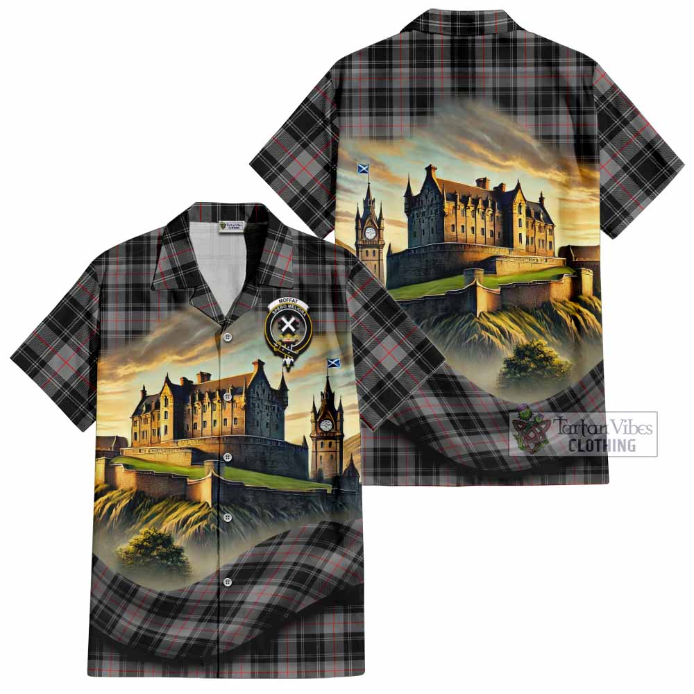 Moffat Tartan Family Crest Hawaiian Shirt with Scottish Ancient Castle Style - Tartan Vibes Clothing