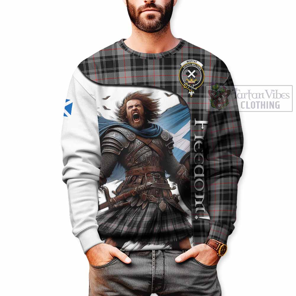 Tartan Vibes Clothing Moffat Crest Tartan Sweatshirt Inspired by the Freedom of Scottish Warrior