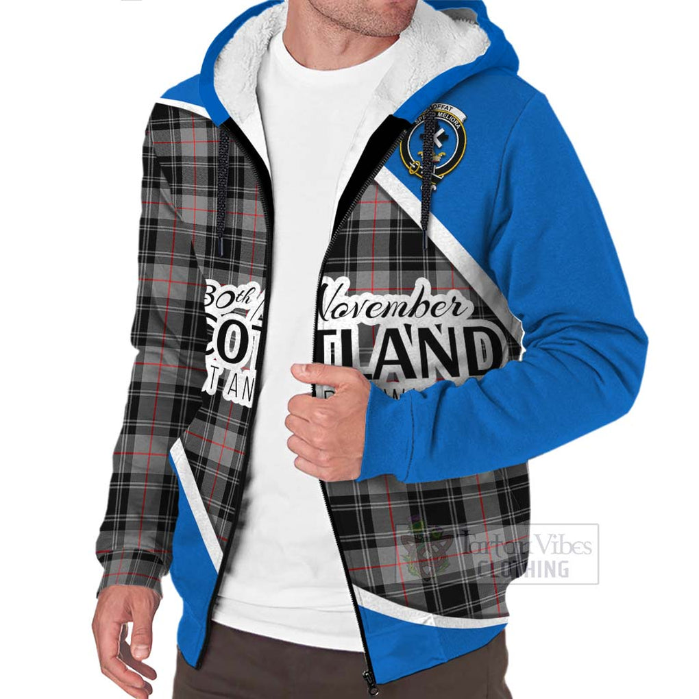 Tartan Vibes Clothing Moffat Family Crest Tartan Sherpa Hoodie Celebrate Saint Andrew's Day in Style