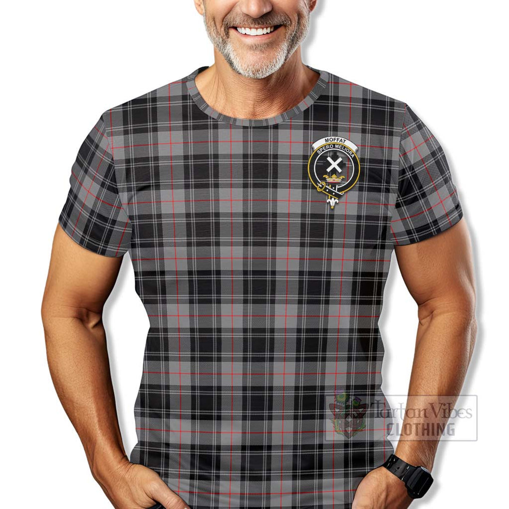 Tartan Vibes Clothing Moffat Tartan T-Shirt with Family Crest Celtic Skull Style