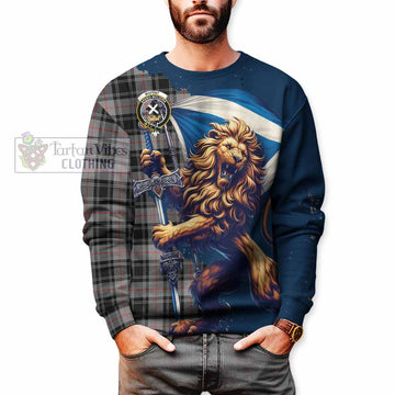 Moffat Tartan Family Crest Sweatshirt with Scottish Majestic Lion