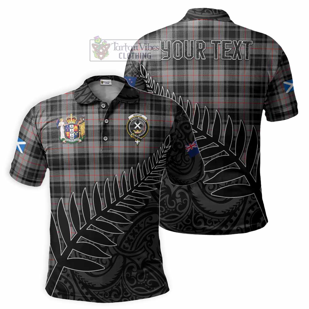 Moffat Crest Tartan Polo Shirt with New Zealand Silver Fern Half Style