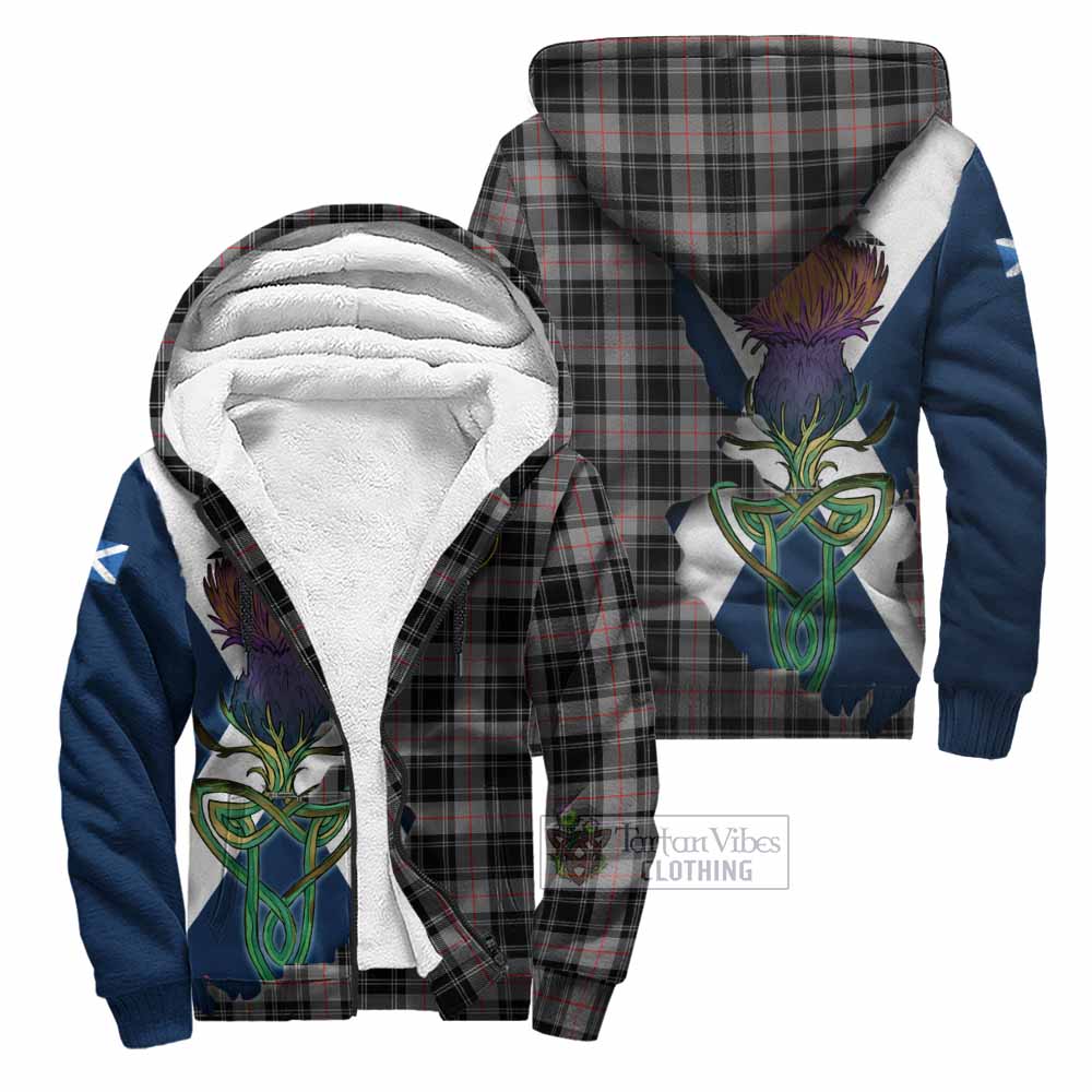 Moffat Tartan Family Crest Sherpa Hoodie Scottish Thistle Celtic Inspired Unisex - Tartan Vibes Clothing