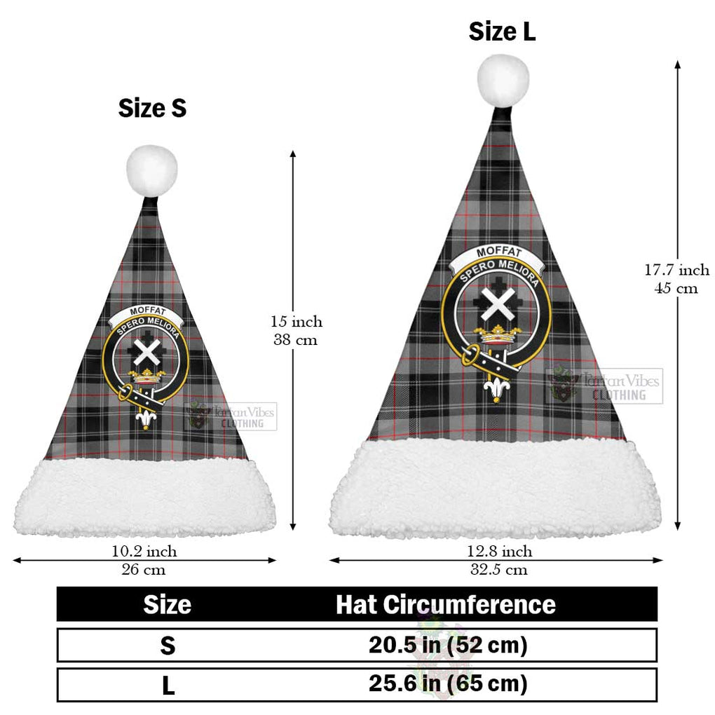 Tartan Vibes Clothing Moffat Tartan Christmas Santa Hats with Family Crest